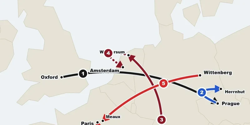 Carte des circulations protestantes